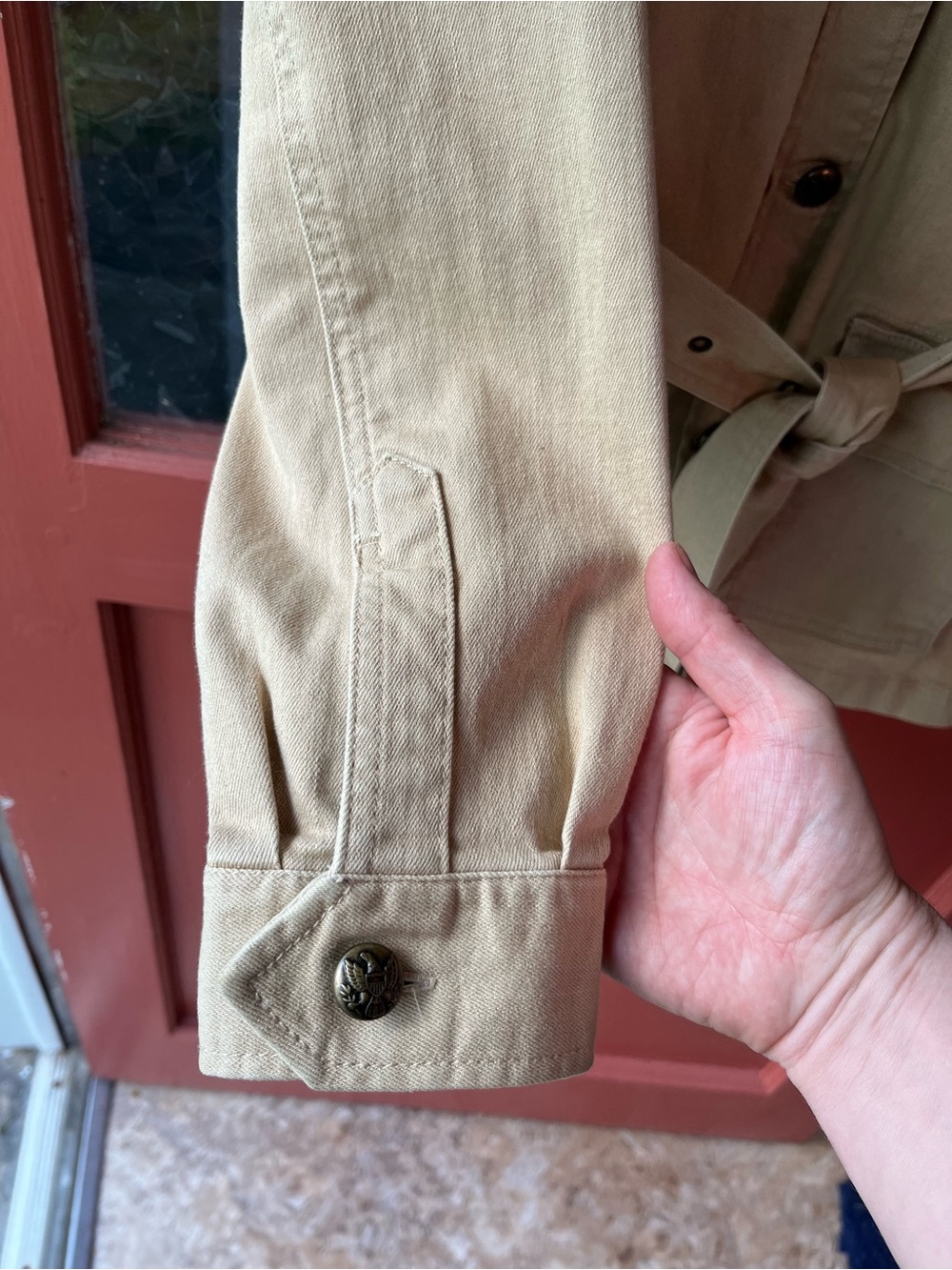 Lauren Ralph Lauren Khaki Utility Jacket with Tie Waist - Picture 3 of 12